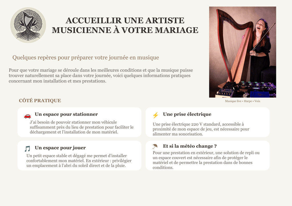 harpiste mariage cérémonie 